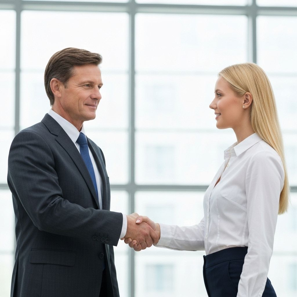 Business handshake representing partnership and growth